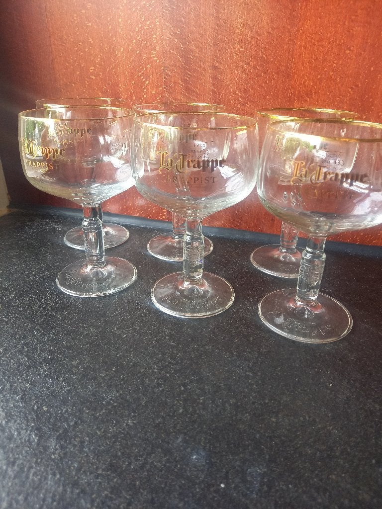 La trappe bokaalglas 6 stuks, Ophalen of Verzenden, Gebruikt, Glas of Glazen, La Trappe