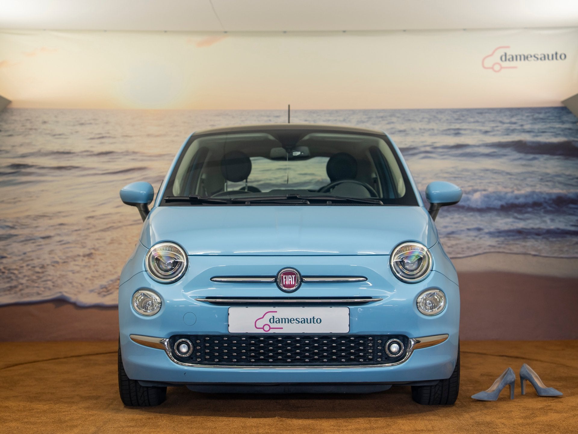 Fiat 500 1.2 Lounge Babyblauw incl garantie, Auto's, Fiat, Voorwielaandrijving, Gebruikt, 4 cilinders, 840 kg