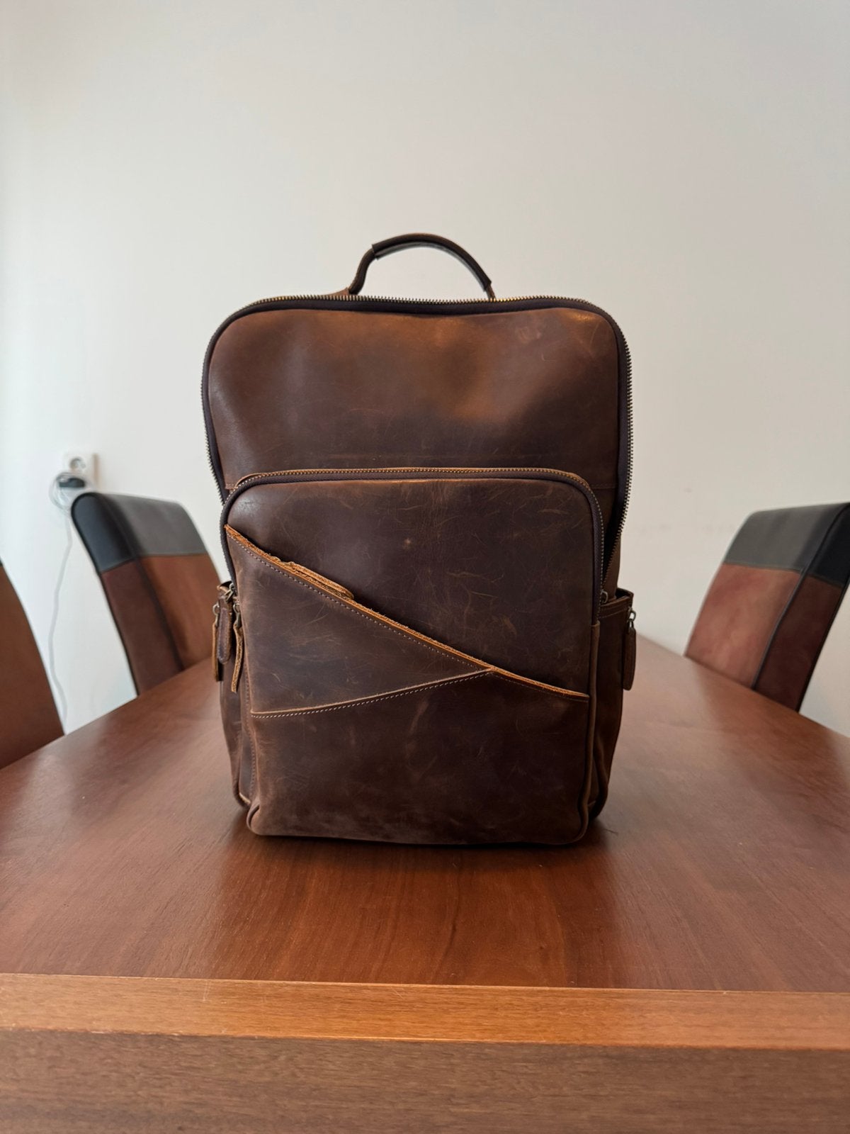 Vintage Horse Leather Backpack – Like New, Sieraden, Tassen en Uiterlijk, Koffers, Ophalen of Verzenden, Zo goed als nieuw, Minder dan 35 cm