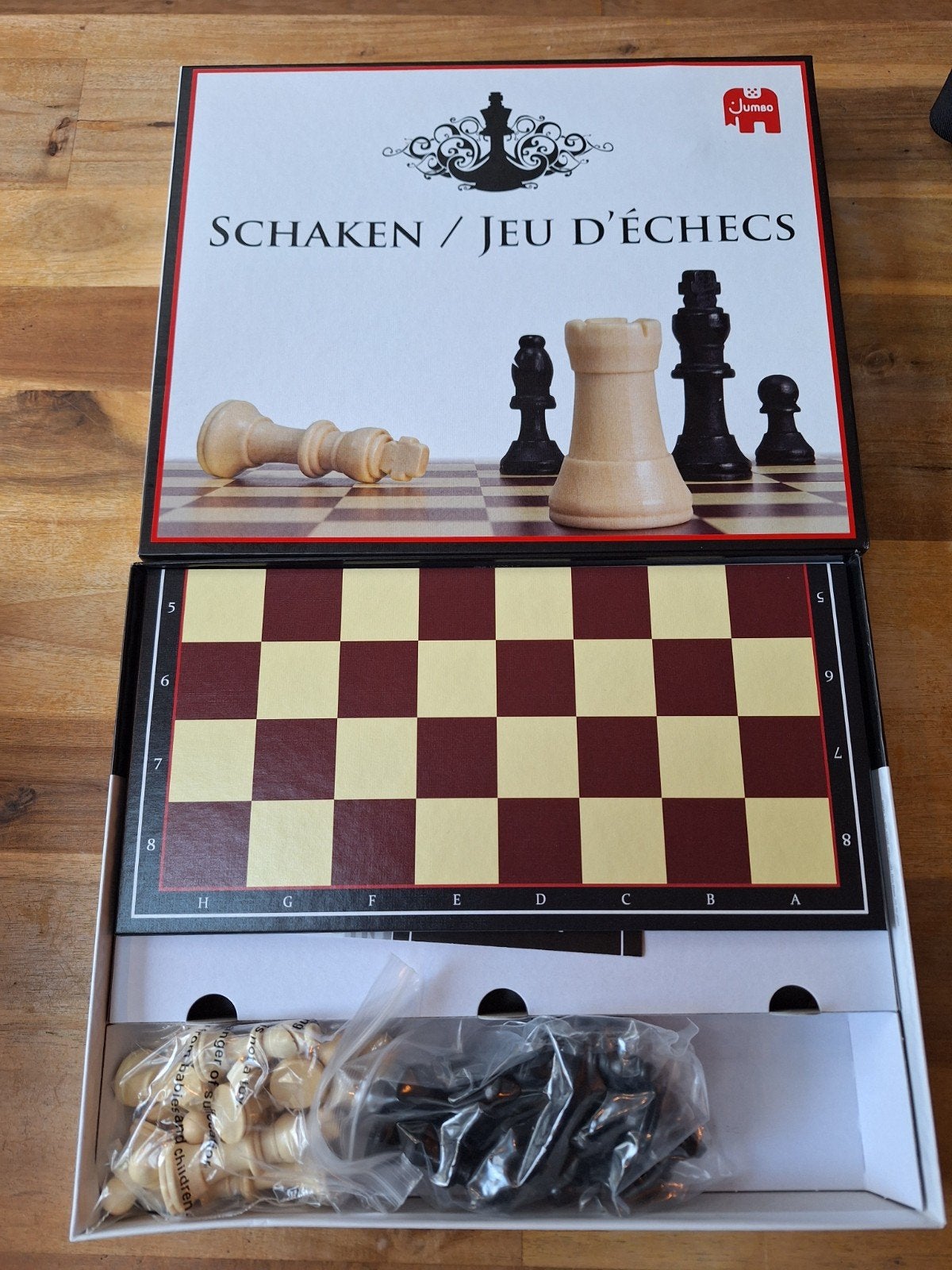Jumbo Schaken / Jeu d'Échecs - Compleet Schaakspel, Ophalen of Verzenden, Minder dan 500 stukjes, Zo goed als nieuw, Schaken