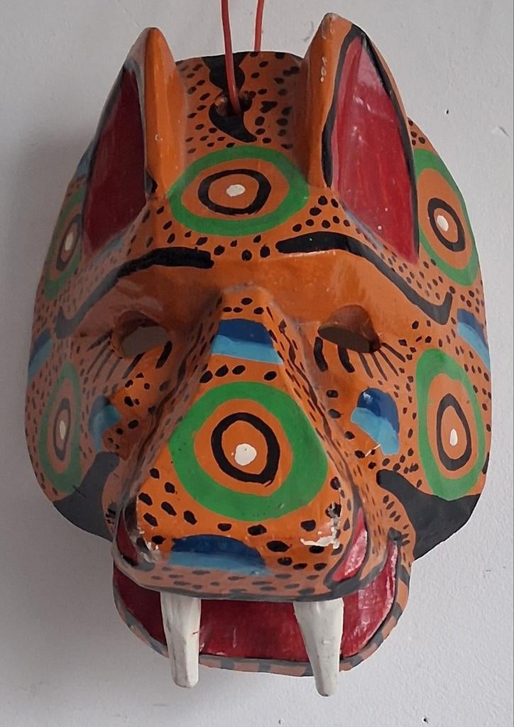 Indonesië.  Masker. Houtsnijwerk.  18/23/11 cm., Antiek en Kunst, Kunst | Niet-Westerse kunst, Ophalen