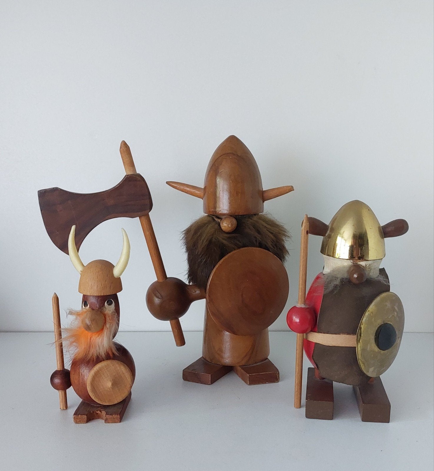 Vintage houten vikingen, Ophalen of Verzenden