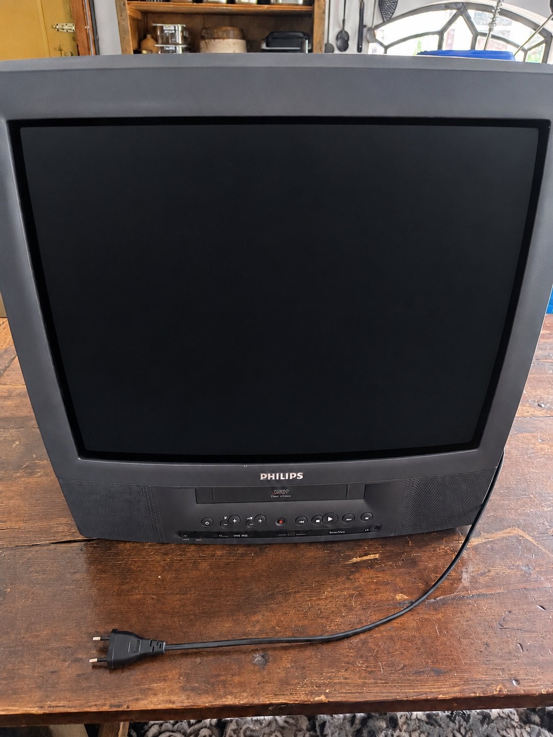 Philips CRT TV met ingebouwde videorecorder, Ophalen, Gebruikt, 40 tot 60 cm, Philips