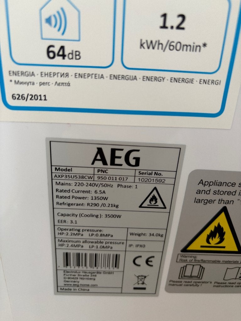 Foto 3 van AEG chillflex Pro Mobiele airco 3,5kw/12.000BTU