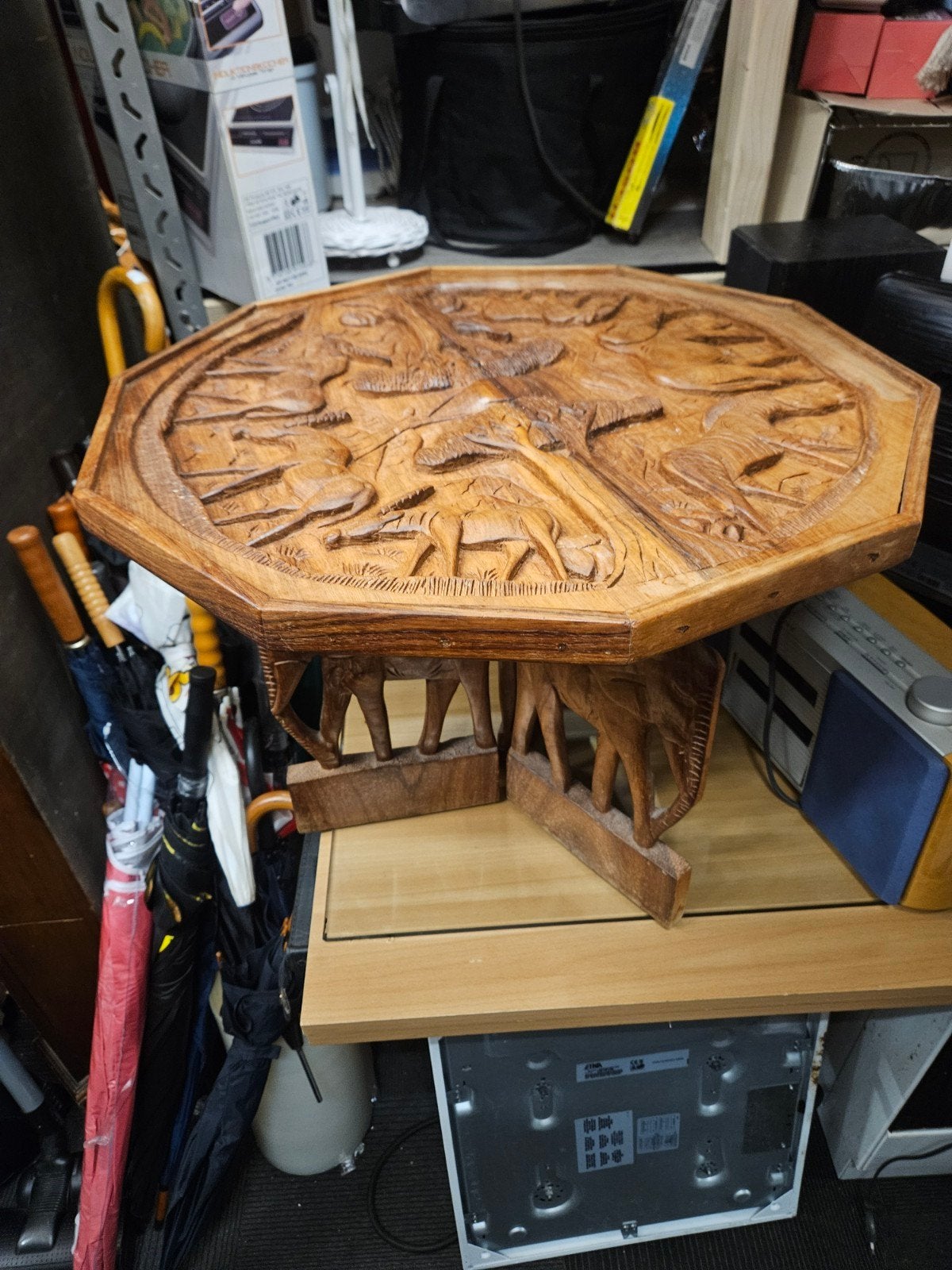 olifantenpoten salontafel, Huis en Inrichting, Tafels | Salontafels, Ophalen, 100 tot 150 cm, 50 tot 100 cm, Zo goed als nieuw