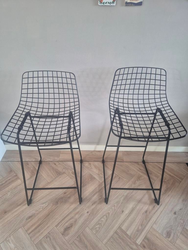 HK Living barkrukken wire zwart, 2 krukken, Ophalen, Zo goed als nieuw, 60 tot 90 cm