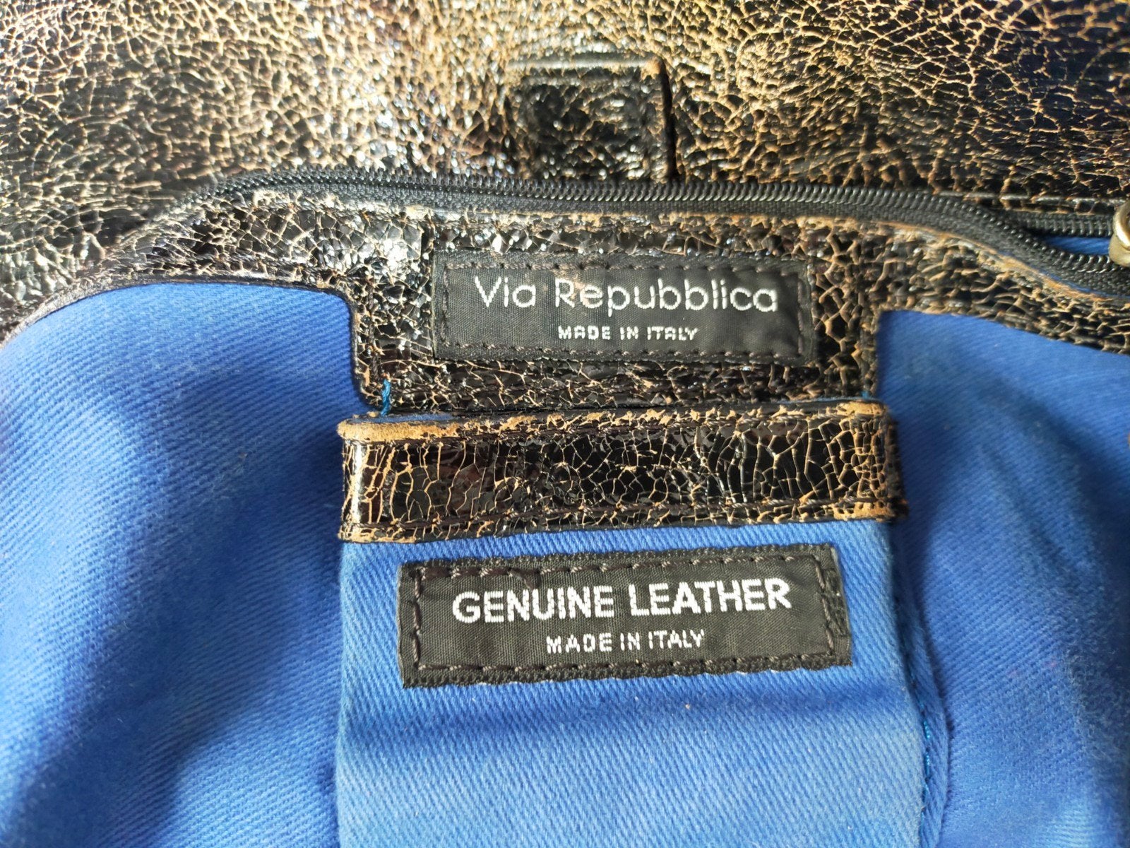 Bruine leren schoudertas/handtas merk Genuine Leather., Ophalen, Zo goed als nieuw, Bruin, Schoudertasje