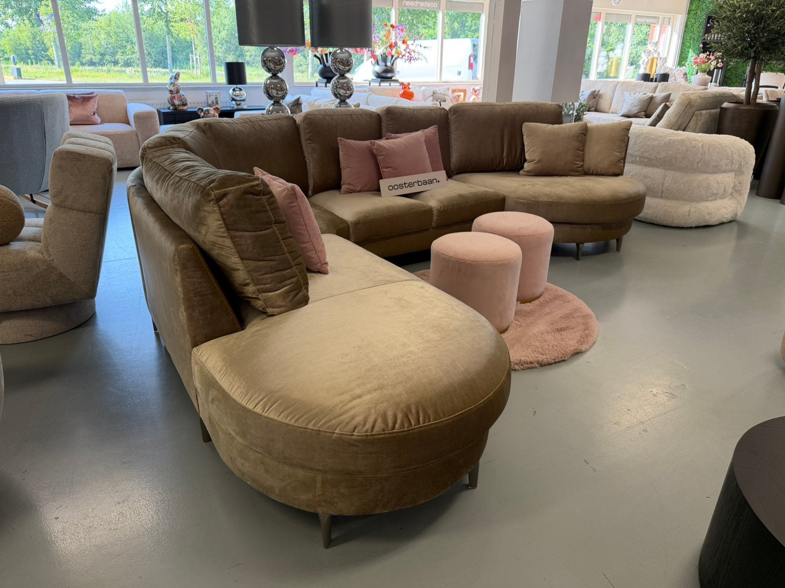 ACTIE - Luxe Velvet U-bank Circle New 280x350x140cm, Info@oosterbaanwonen.nl, Venus 31 8448CE Heerenveen, Hoekbank, Oosterbaan Wonen B.V.