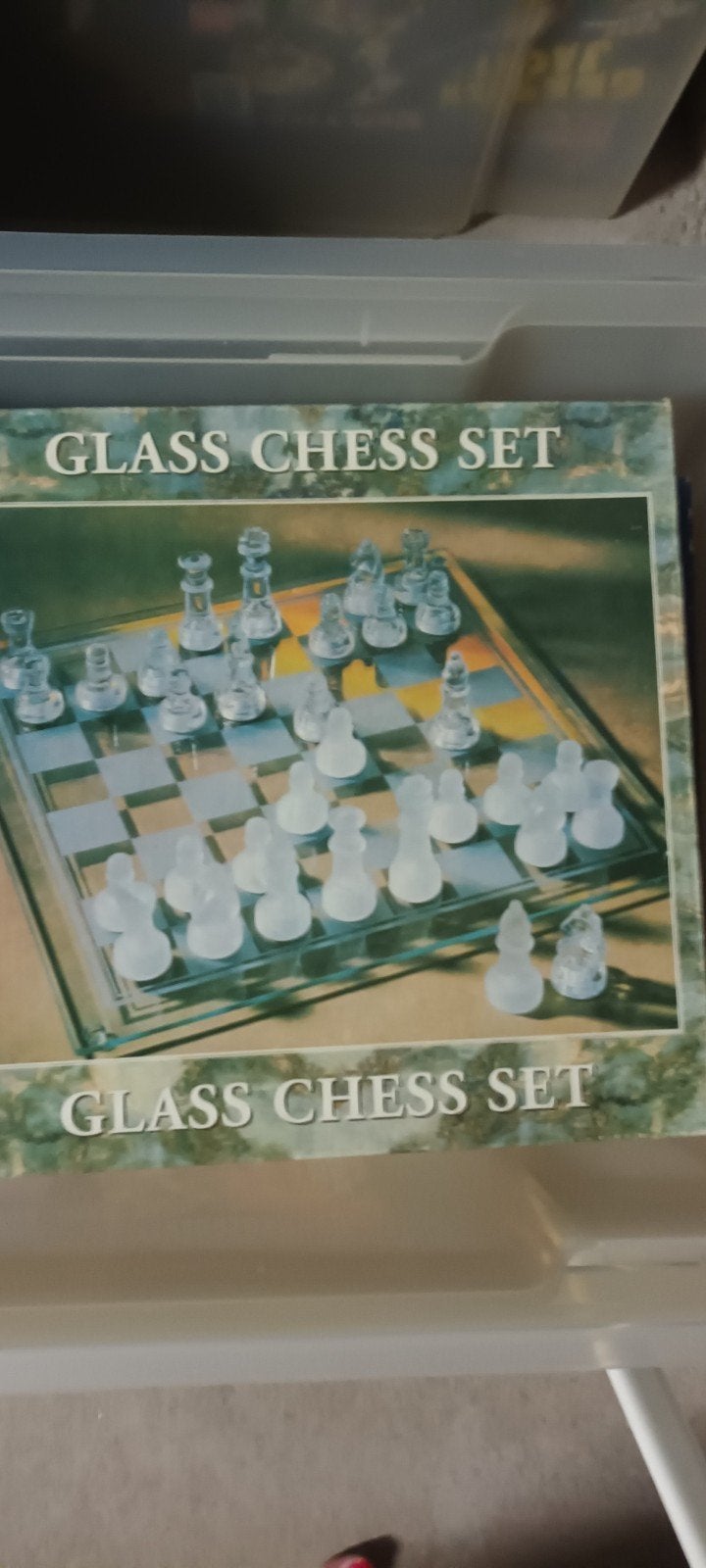 Glazen schaakspel - Compleet en in goede staat, Hobby en Vrije tijd, Gezelschapsspellen | Bordspellen, Een of twee spelers, Ophalen of Verzenden