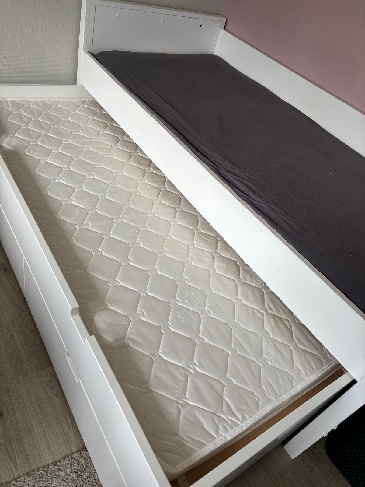 Bopita Bed met uitschuifbaar logeerbed en lades nog meer, Ophalen, Gebruikt, 90 cm, Eenpersoons
