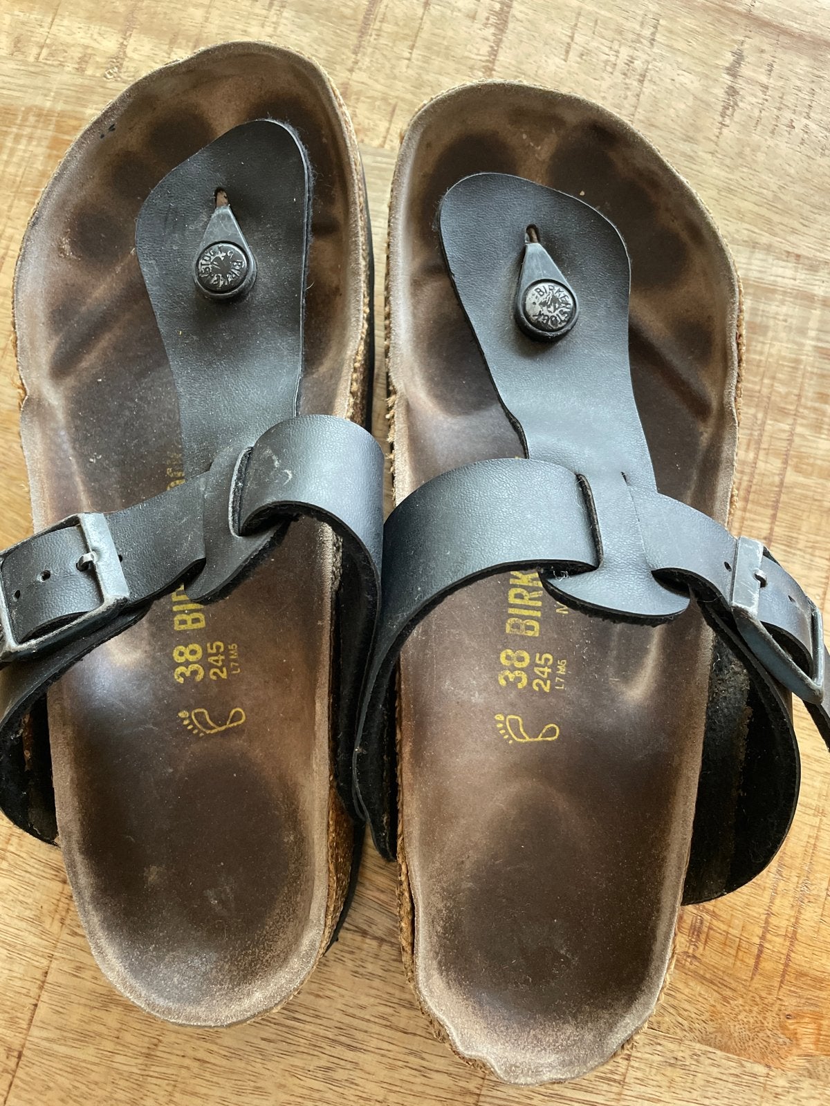 Birkenstock teenslippers maat 37, zwart, Ophalen of Verzenden, Gedragen, Zwart, Slippers