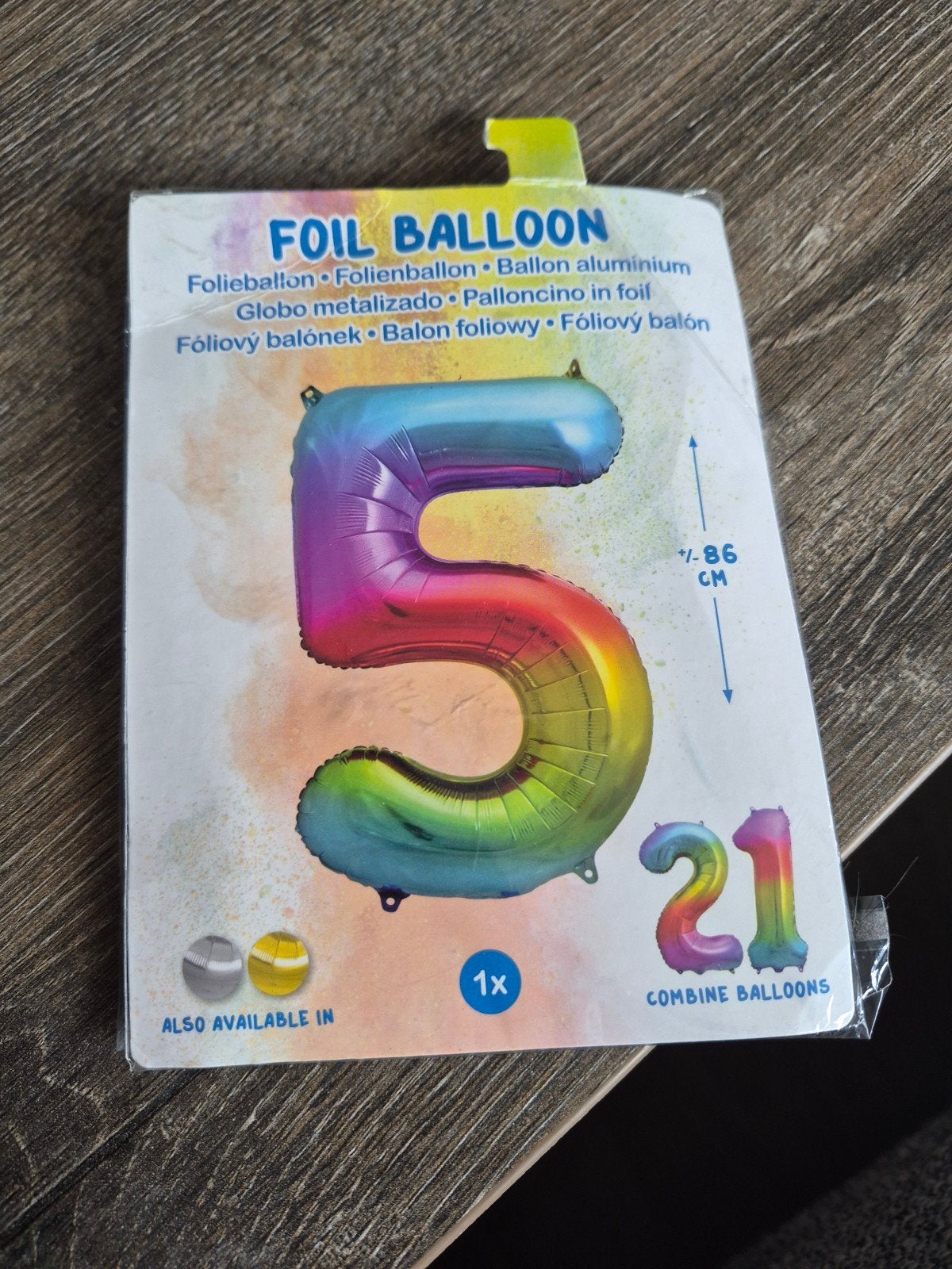 Nieuw foli balon 5 jaar, Ophalen of Verzenden, Nieuw, Versiering