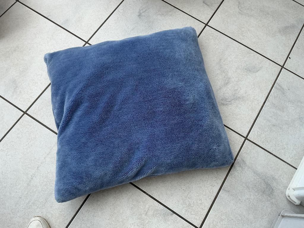 Kussen, Huis en Inrichting, Woonaccessoires | Kussens, Ophalen of Verzenden, Gebruikt, Blauw, Vierkant