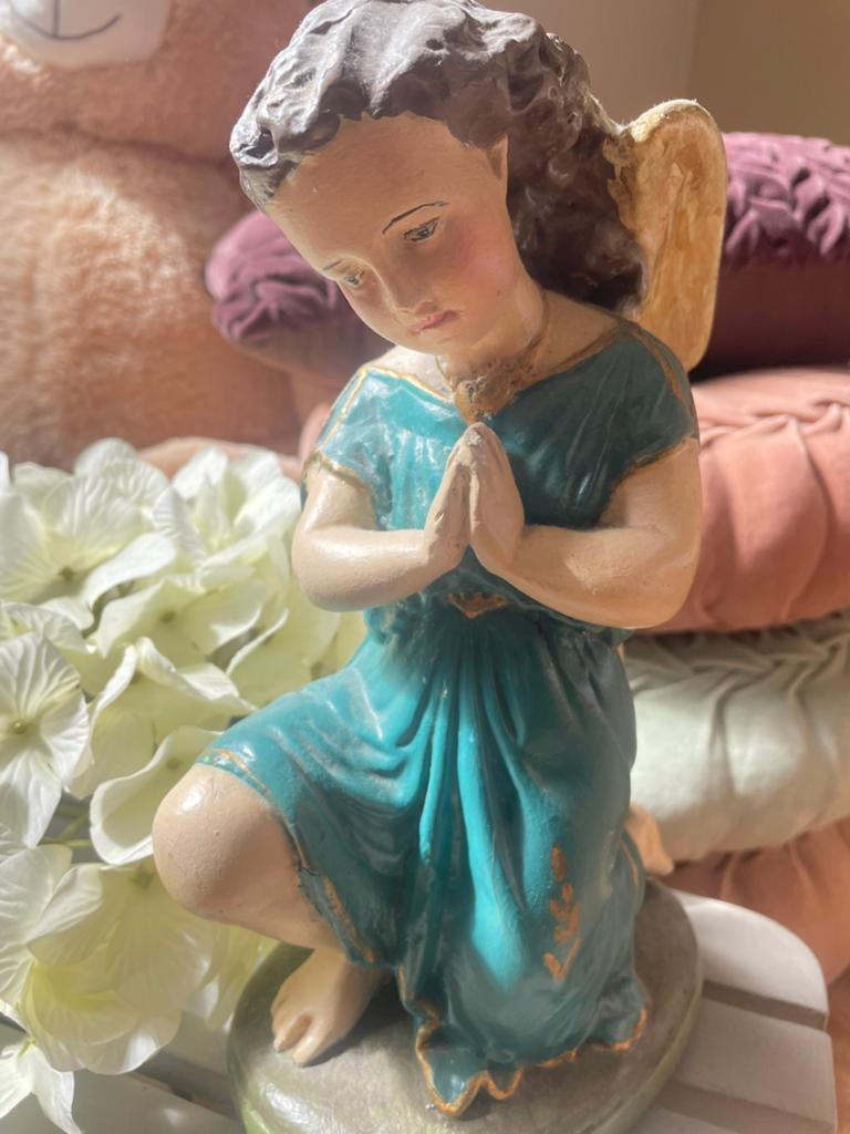 Vintage knielende engel beeldje - religieuze decoratie, Antiek en Kunst, Ophalen