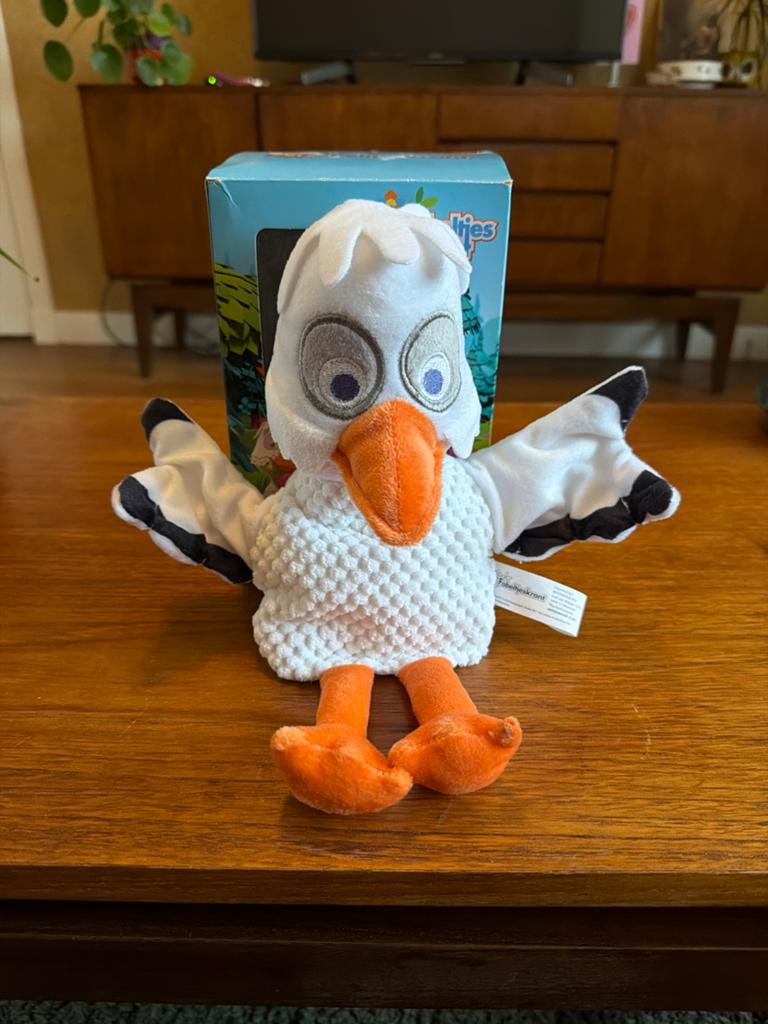 Handpop Juffrouw Ooievaar Fabeltjeskrant, Ophalen of Verzenden, Zo goed als nieuw, Pop
