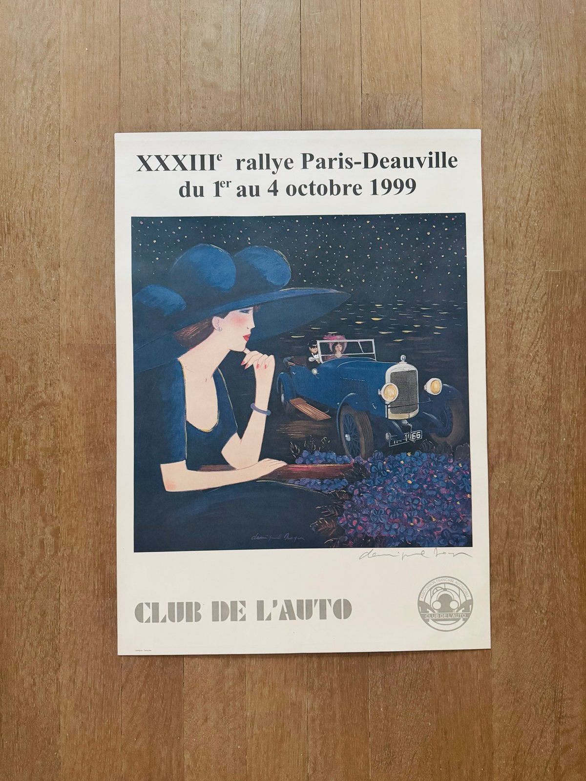 Gesigneerde Originele Poster XXXIIIe Rallye Paris-Deauville, Verzamelen, Ophalen, Rechthoekig Staand, Zo goed als nieuw, Sport