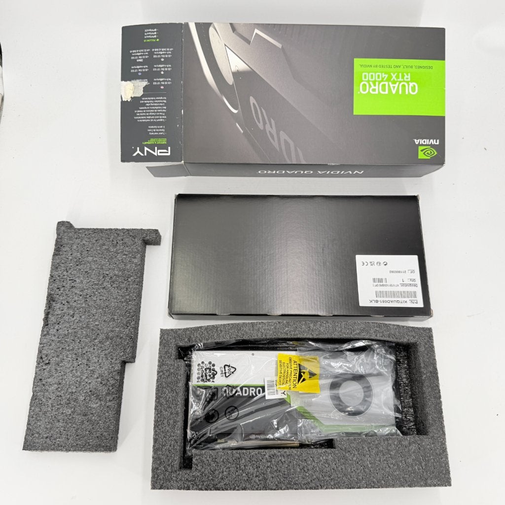 PNY NVIDIA Quadro RTX 4000 Videokaart 8GB, NVIDIA, Zo goed als nieuw, Support@nvidia.com, 2788 San Tomas Expressway
Santa Clara, CA 95051
USA