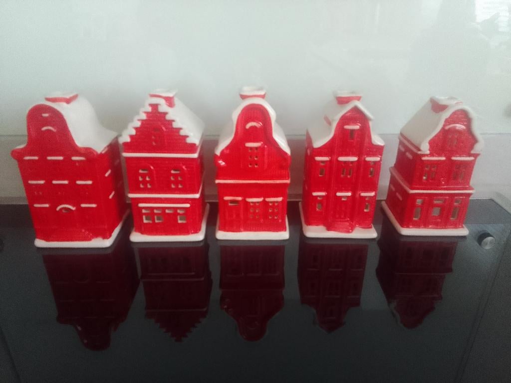 kerst huisjes postcodeloterij 1 tm 6, Ophalen of Verzenden, Nieuw, Porselein, Bestek