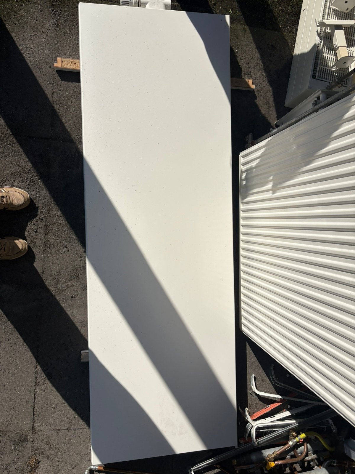 Vlakke verticale radiator (egaal wit), Ophalen, Radiator, Zo goed als nieuw, 60 tot 150 cm