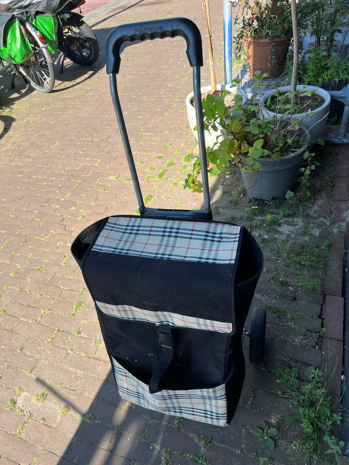 Boodschappentrolley met ruitjespatroon, Hobby en Vrije tijd, Overige Hobby en Vrije tijd, Gebruikt, Ophalen of Verzenden