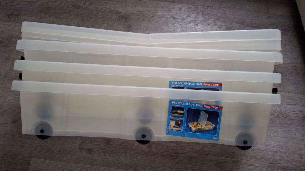 Set van 3 Bed Roller Boxen / Opbergboxen met wielen, Gebruikt, 50 tot 100 cm, Ophalen of Verzenden, Minder dan 50 cm