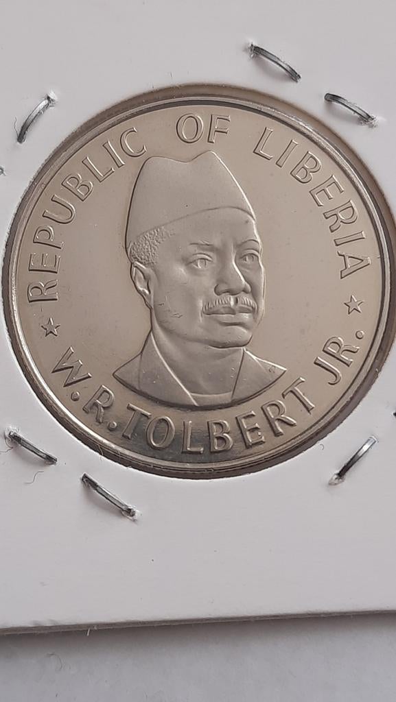 Liberia 50 cent 1978 Proof schaars oplage: 7.311 Franklin mi, Postzegels en Munten, Munten | Afrika, Ophalen of Verzenden, Overige landen