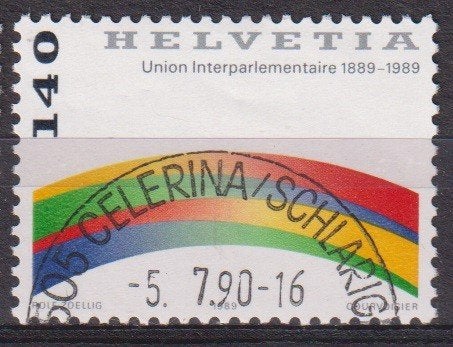 Zwitserland 1989 Interparlementaire Unie 100 jaar, Verzenden, Gestempeld, Overige thema's
