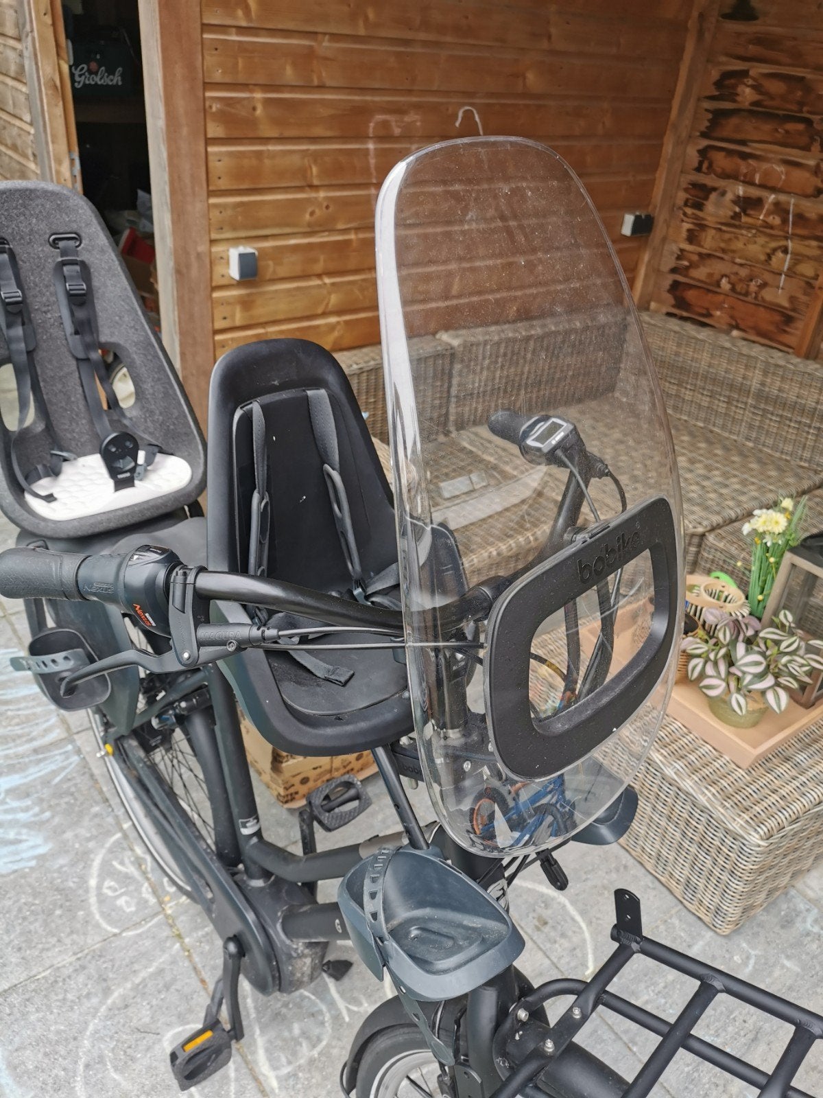 Bobike Kinderzitje fiets voorop met windscherm, Voorzitje, Ophalen of Verzenden, Bobike, 0 t/m 13 kg