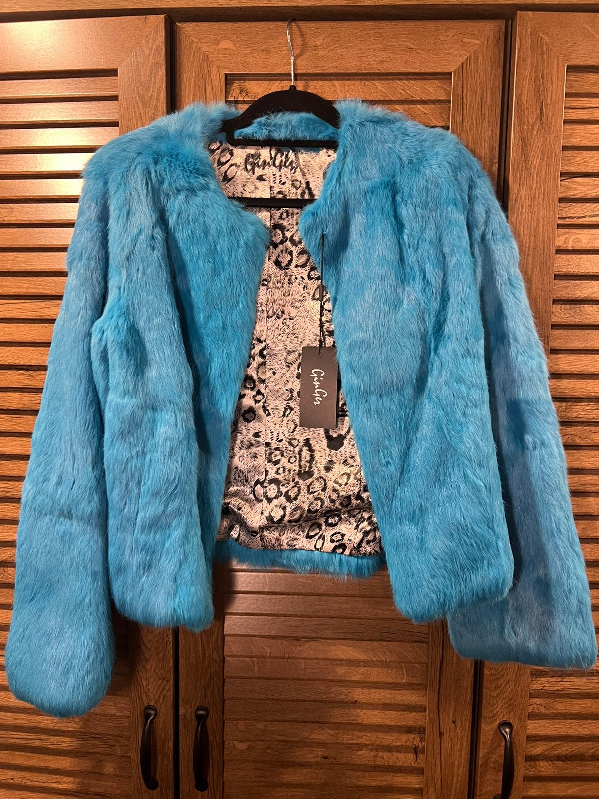 blauw bontjasje, Kleding | Dames, Ophalen of Verzenden, Zo goed als nieuw, Maat 38/40 (M), Carnaval