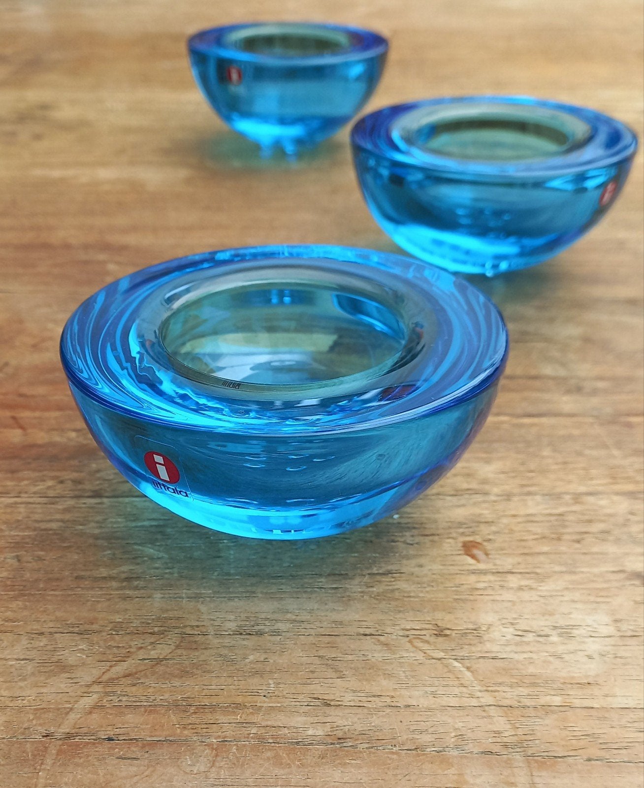 IIttala Ballo waxinelichthouder. Finland. Blau, Ophalen of Verzenden, Gebruikt