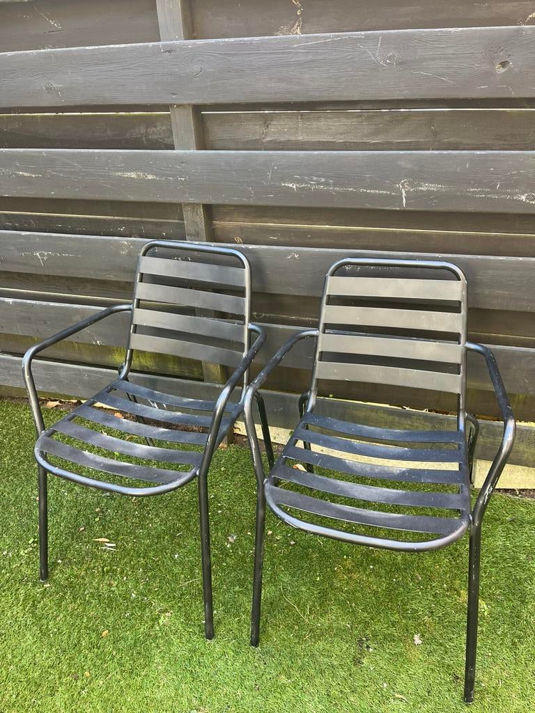 GRATIS 2 x zwarte tuinstoel, Tuin en Terras, Tuinstoelen, Ophalen, Metaal