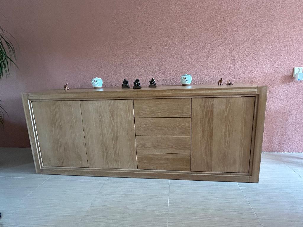 Dressoir blank eiken, Huis en Inrichting, Ophalen, Gebruikt, Eikenhout, 200 cm of meer