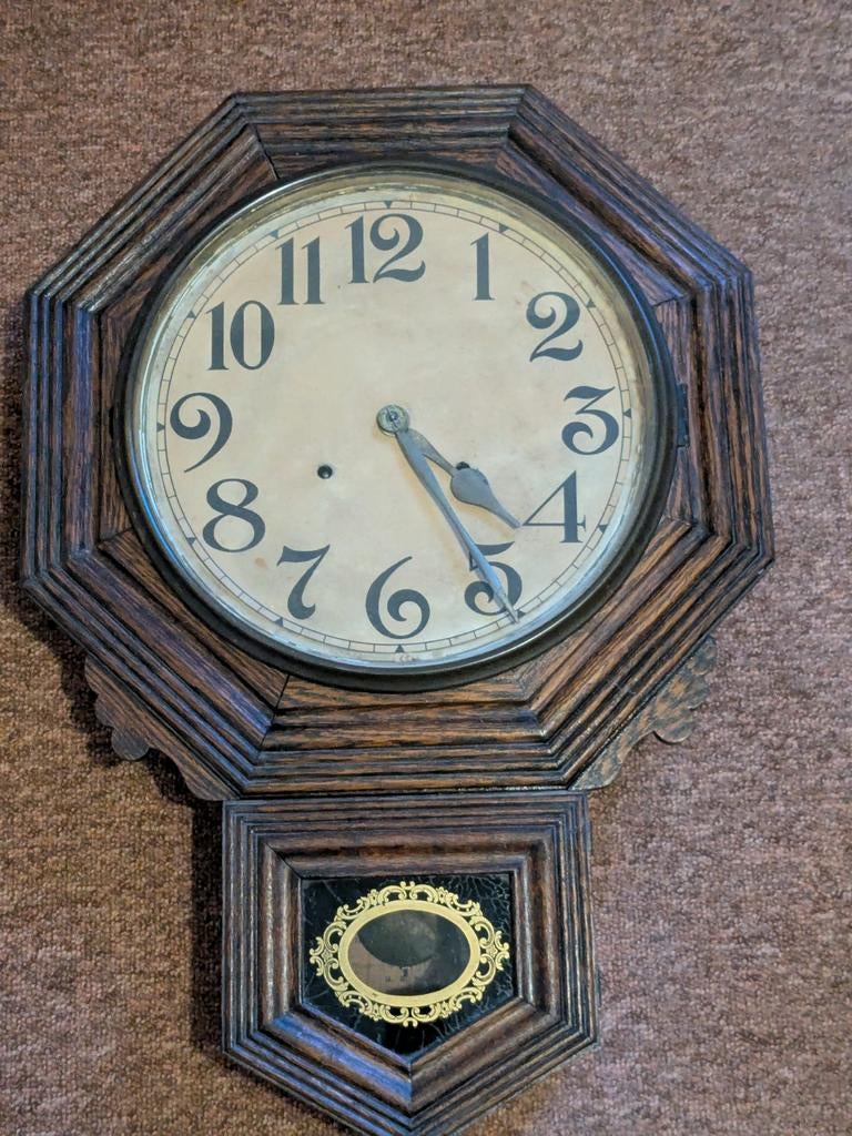 Antieke Ansonia wandklok - Octagon Drop, Ophalen