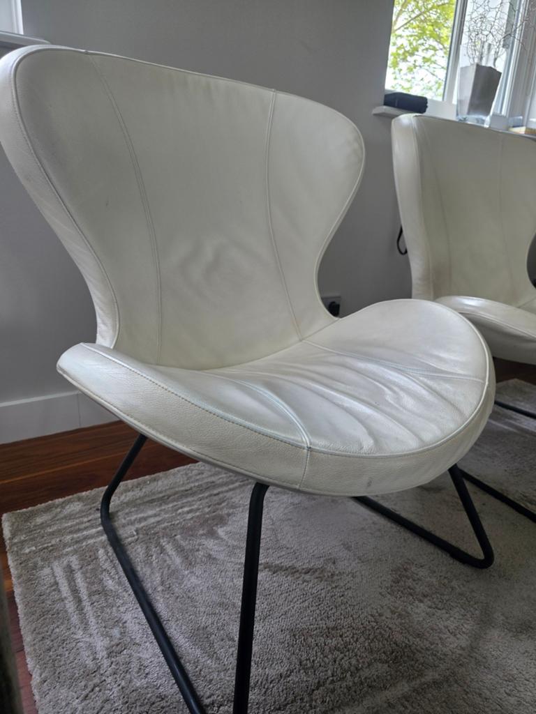 Moderne fauteuil merk Brees New World, Ophalen, Gebruikt, 50 tot 75 cm, Leer