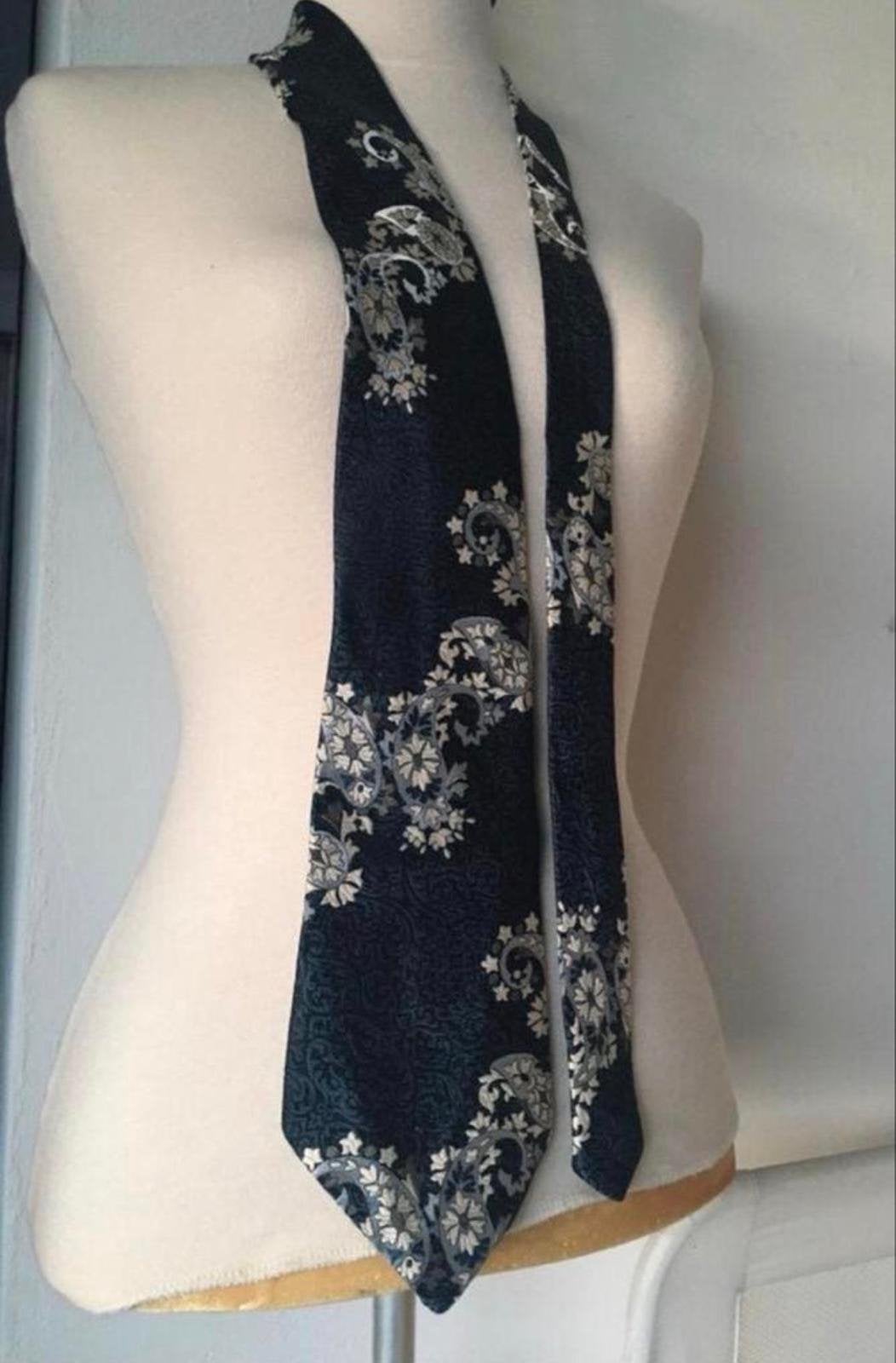 Exclusieve donkerblauwe stropdas met patroon nieuw, Ophalen of Verzenden, Nieuw, Blauw, Met patroon