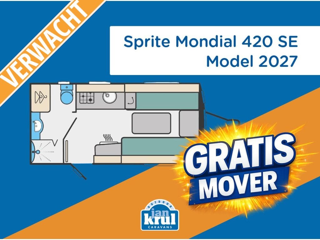 Sprite Mondial 420 SE TIJDELIJK GRATIS MOVER, Standaardzit, Tot en met 2, Bedrijf, 4 tot 5 meter