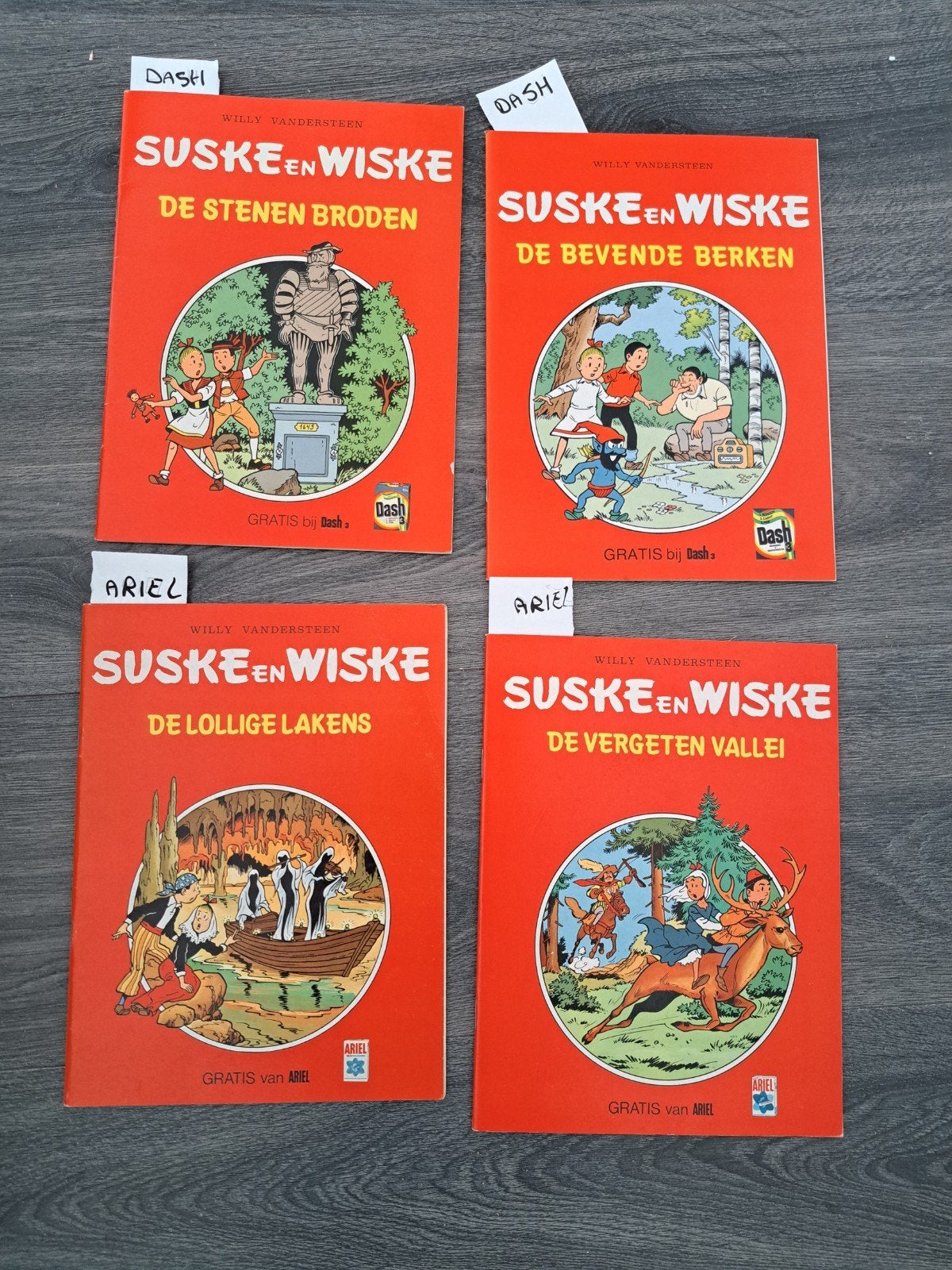 Suske en Wiske 2x Dash 2x Ariel, Boeken, Meerdere stripboeken, Ophalen of Verzenden, Gelezen, Willy Vandersteen