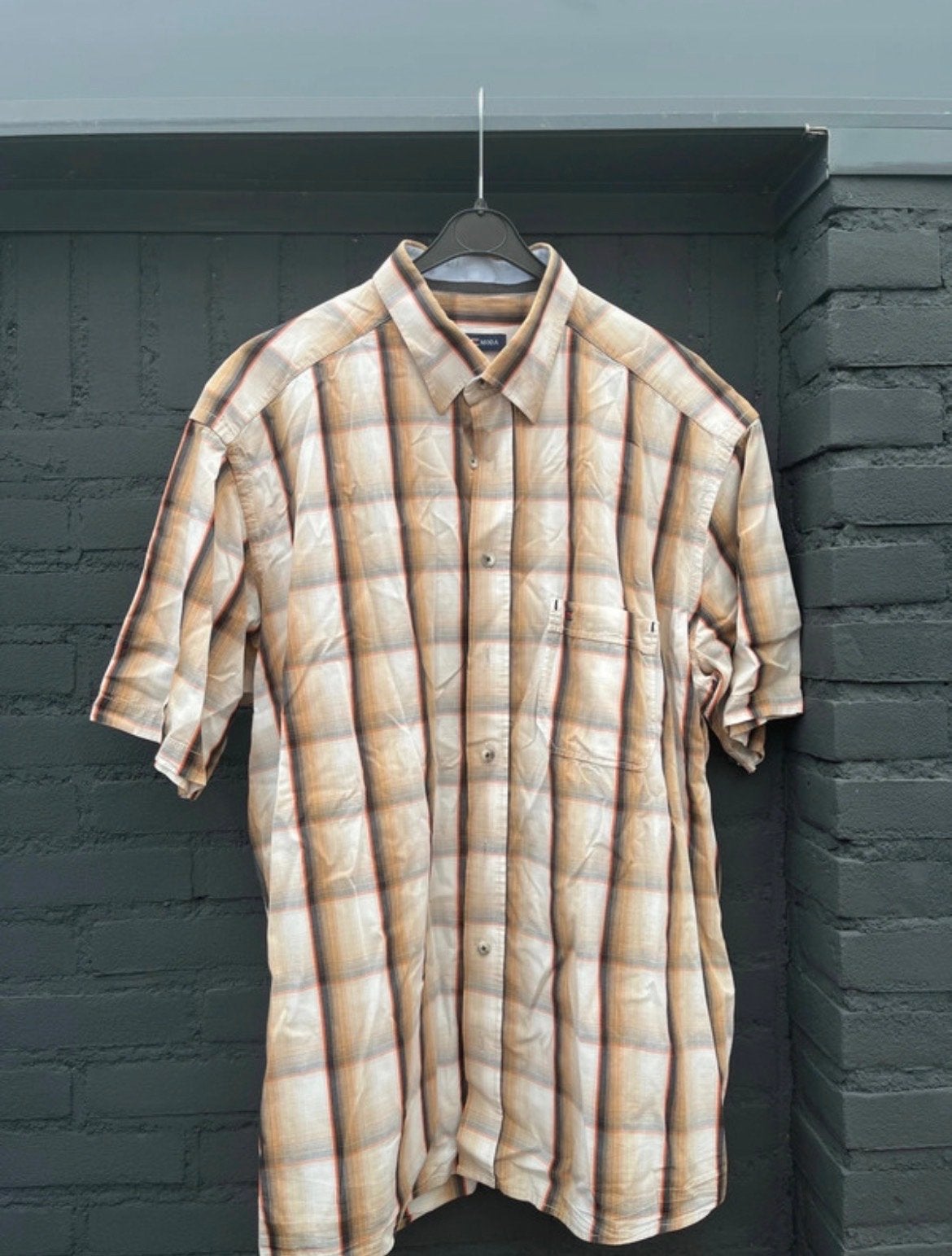 Casa Moda Geruit Herenoverhemd XXL, Kleding | Heren, Overhemden, Ophalen of Verzenden, Zo goed als nieuw, Beige, Overige halswijdtes