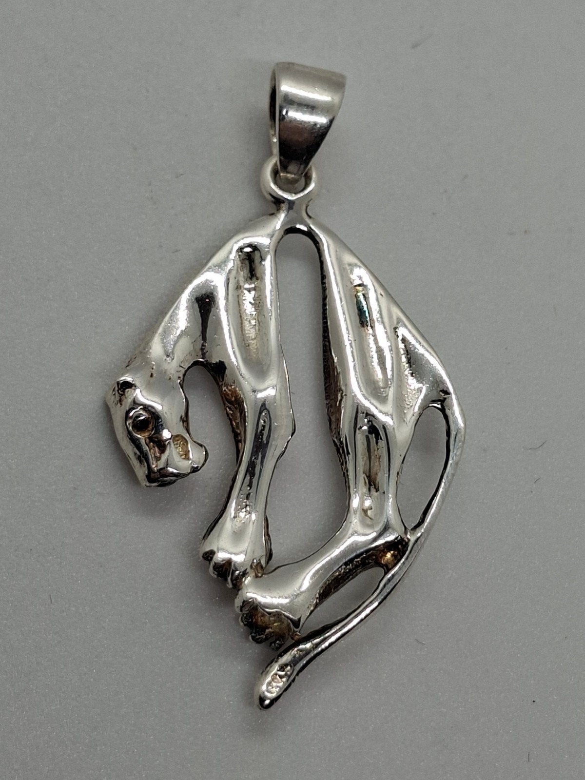 Prachtige zilveren kettinghanger panter - 4 cm, Ophalen of Verzenden, Zo goed als nieuw, Zilver, Dier