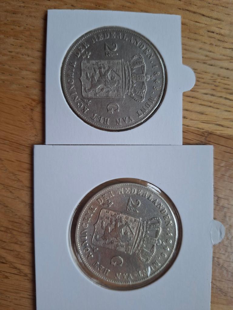 Rijksdaalder 1845 1646 lelie 2,5 gulden willem 2 ii, Postzegels en Munten, Munten | Nederland, Setje, Zilver, Ophalen of Verzenden