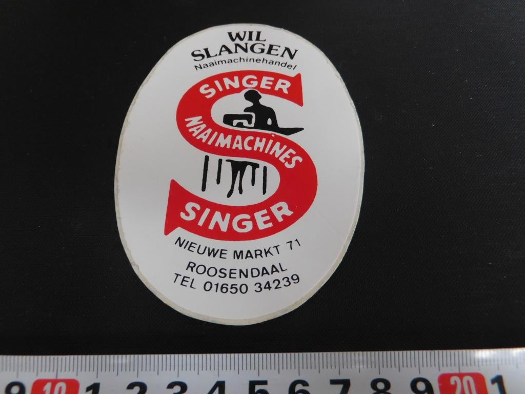 sticker Roosendaal WIL SLANGEN SINGER Naaimachines, Ophalen, Zo goed als nieuw