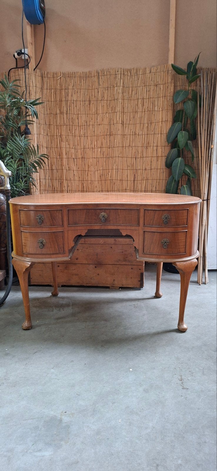Antiek Nierbureau met Lades - Vintage Houten Bureau, Ophalen