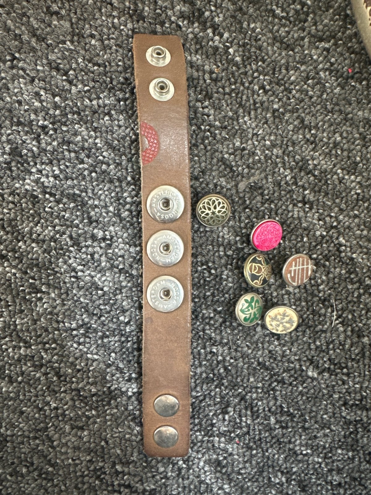 Noosa Amsterdam armband maat S met chunks, Gebruikt, Bruin, Leer, Ophalen of Verzenden