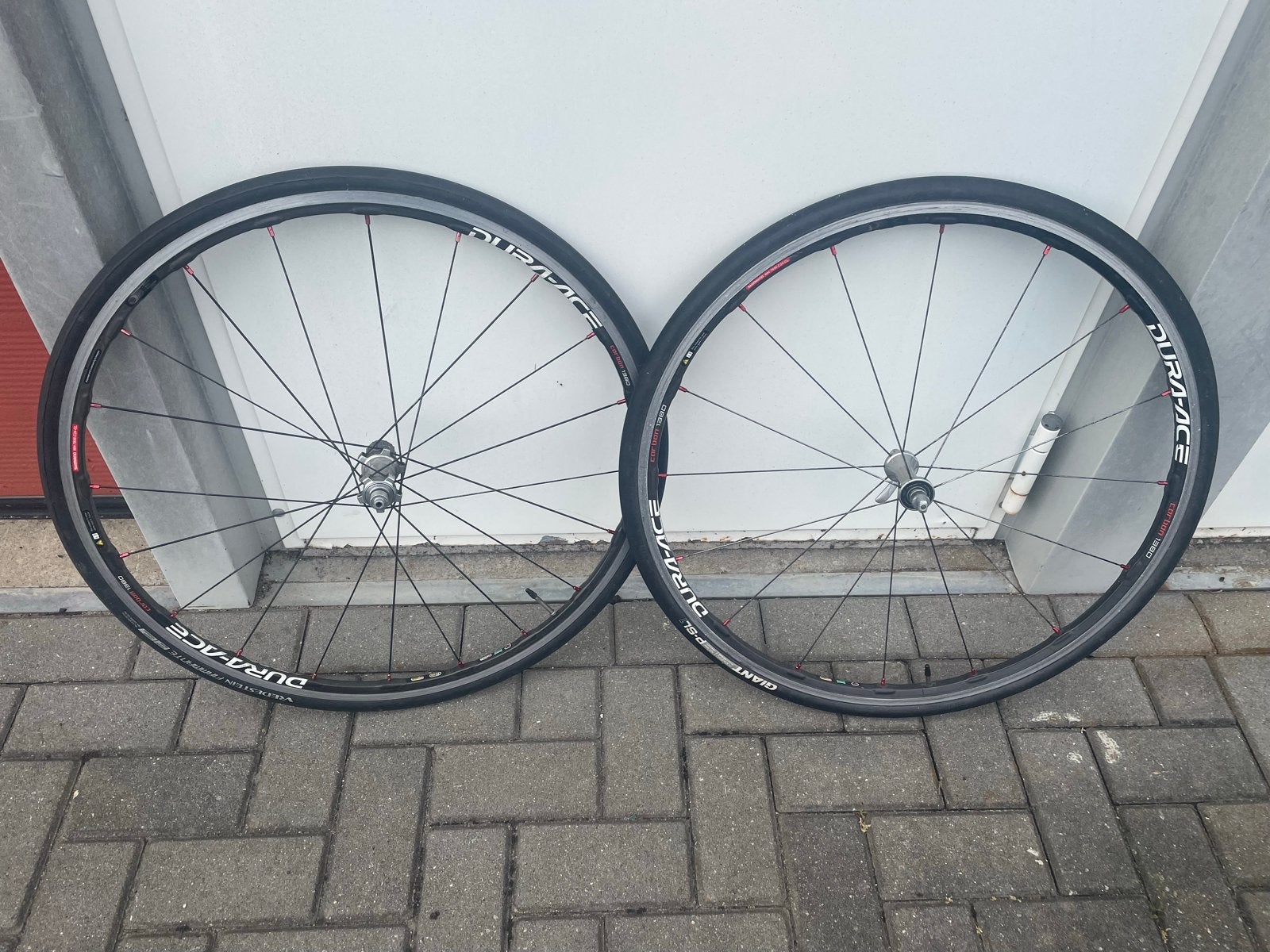 Dura-Ace Carbon 1380 Wielset racefiets voorwiel achterwiel, Gebruikt, Racefiets, Carbon, Ophalen