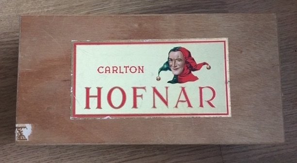 Stevige houten sigarendoos van Hofnar, Ophalen of Verzenden, Zo goed als nieuw, Tabaksdoos of Verpakking