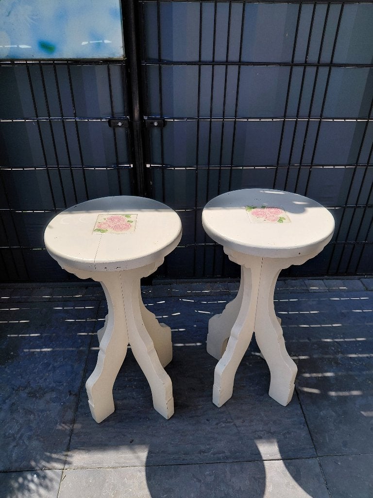 Nacht tafeltjes vintage 2 stuks, Antiek en Kunst, Curiosa en Brocante, Ophalen