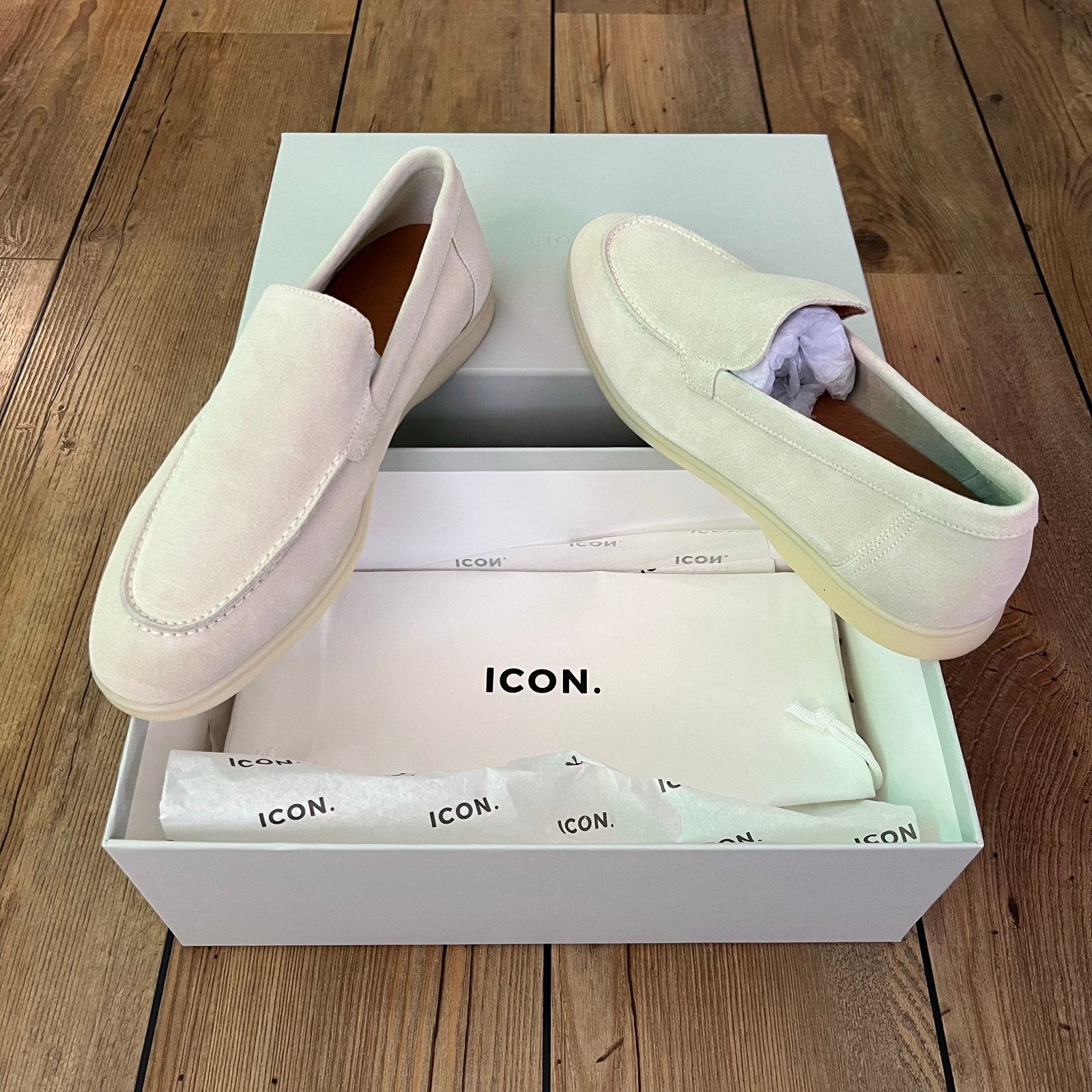 Nieuwe ICON loafers - Beige, maat 45 - Inclusief doos en hoe, Loafers, Overige kleuren, Nieuw, Ophalen of Verzenden