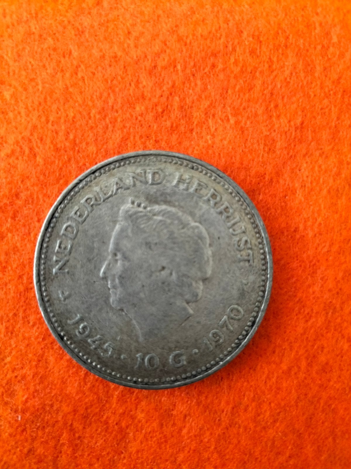Nederland Herrijst 1945-1970 10 Gulden Koningin Juliana, Postzegels en Munten, Munten | Nederland, Ophalen of Verzenden, Koningin Juliana