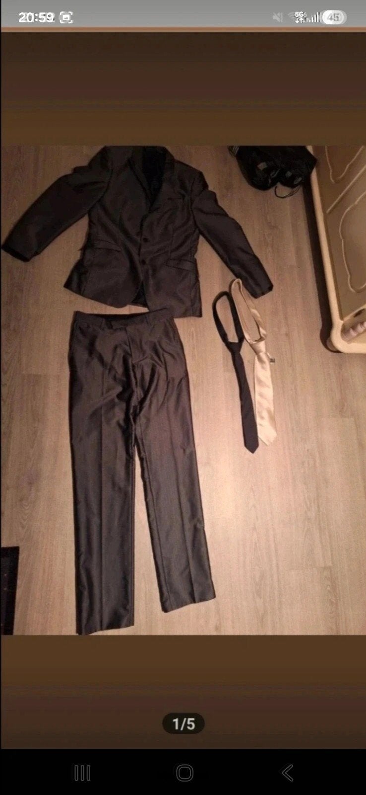 Leuk net pak maat L, Kleding | Heren, Kostuums en Colberts, Ophalen of Verzenden, Zo goed als nieuw, Grijs