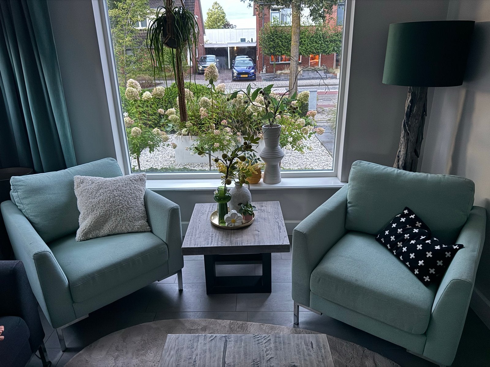 Twee fauteuils + Loveseat in lichtgroen/mintgroen - Feelings, Ophalen, Gebruikt, Overige kleuren, Drie